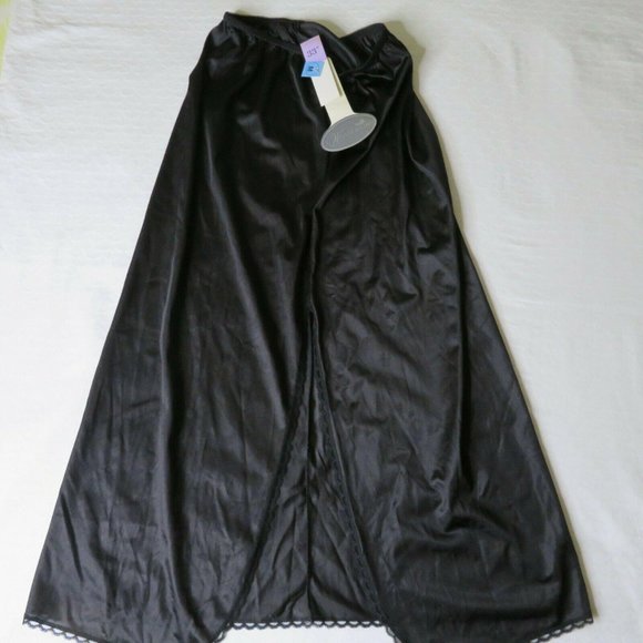 Vintage Wondermaid Satin NYLON Half SLIP Black - Picture 9 of 10